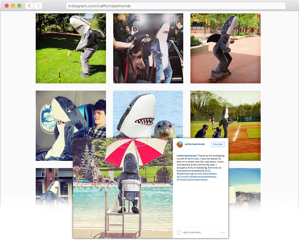 Almond Board of California Shark Week Instagram Feed